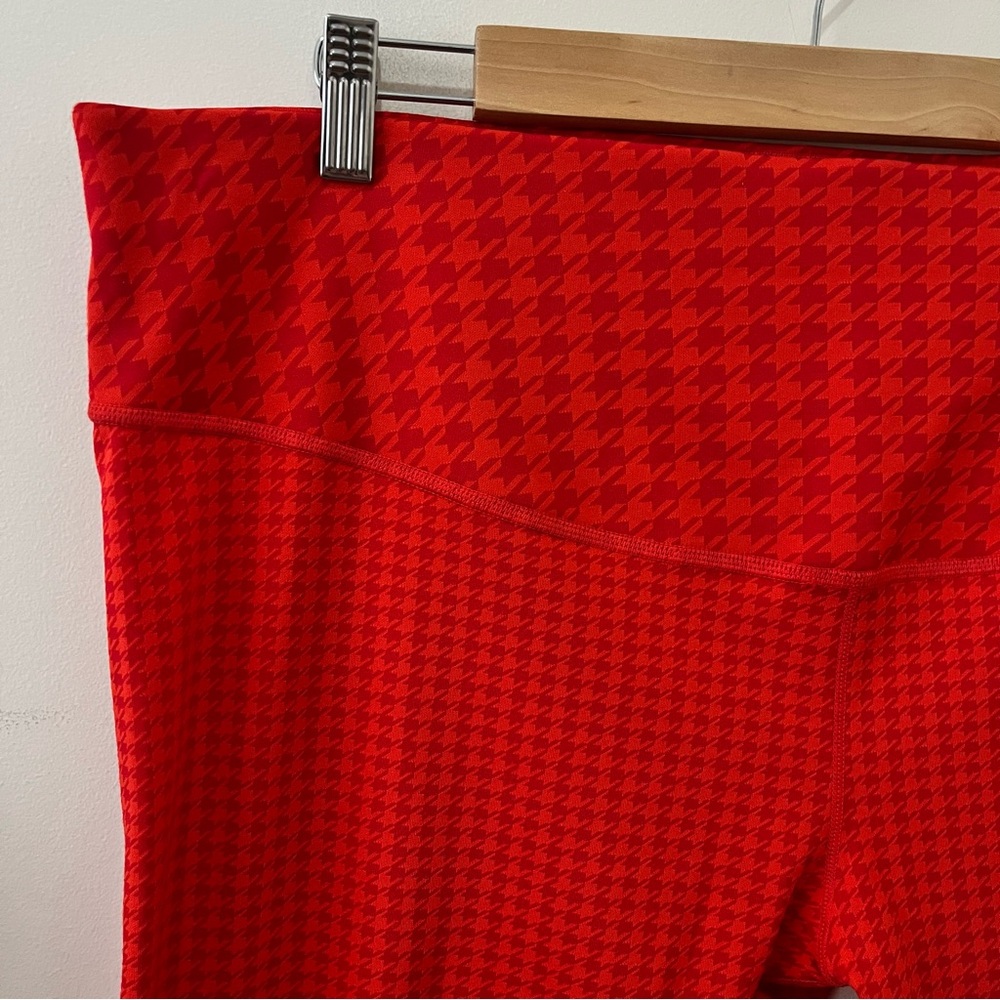NIKE DRI-FIT 7/8 LEGGINGS ONE ICON CLASH Houndstooth Red DD4563-673-RED Size 2x - Picture 10 of 14